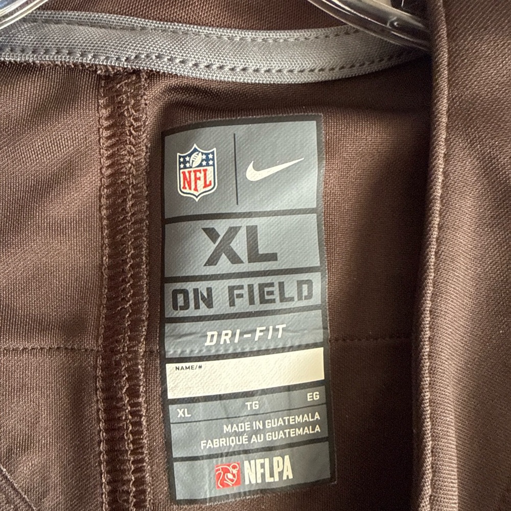 NFL Men's Dark Brown and Bright Orange Jersey - Picture 4 of 6